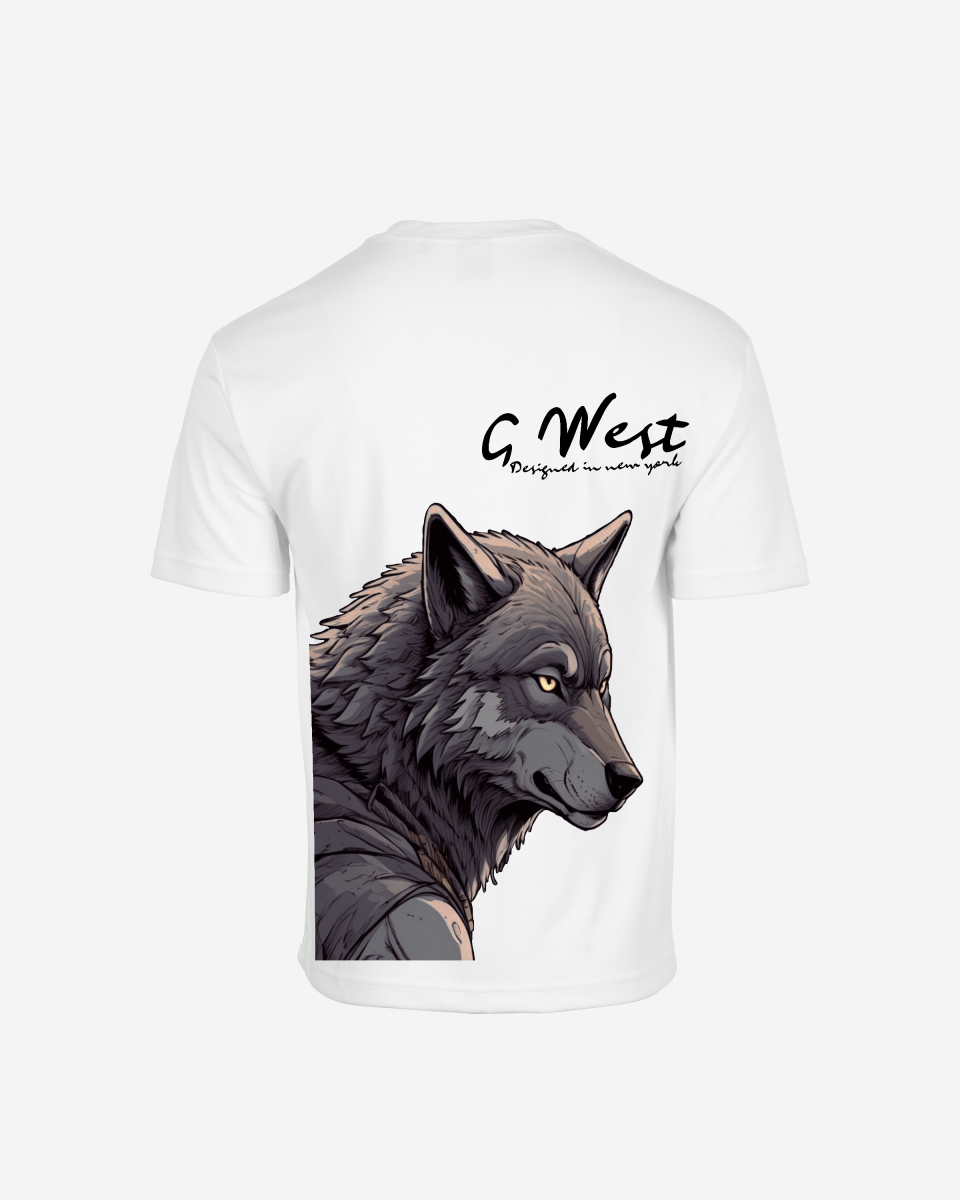 G West Mens Oversized Wolf T Shirt