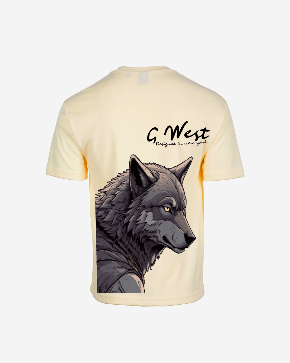 G West Mens Oversized Wolf T Shirt