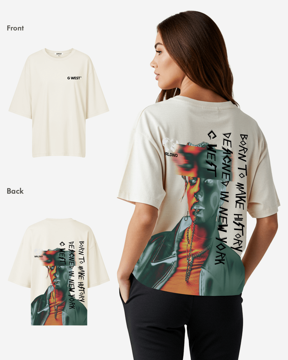 G West Womens Oversized World Wide Chain Tee