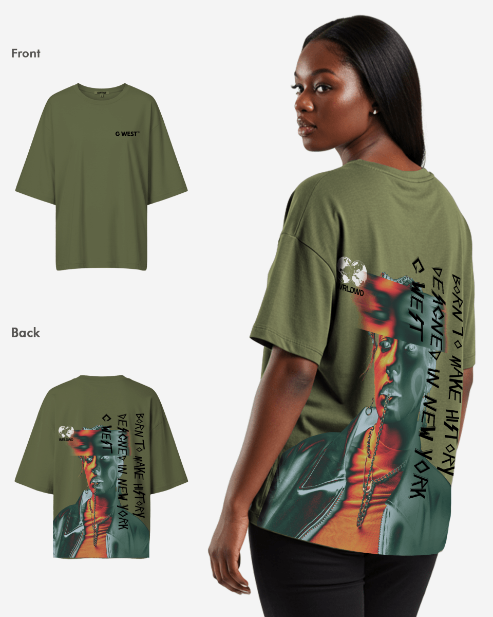 G West Womens Oversized World Wide Chain Tee