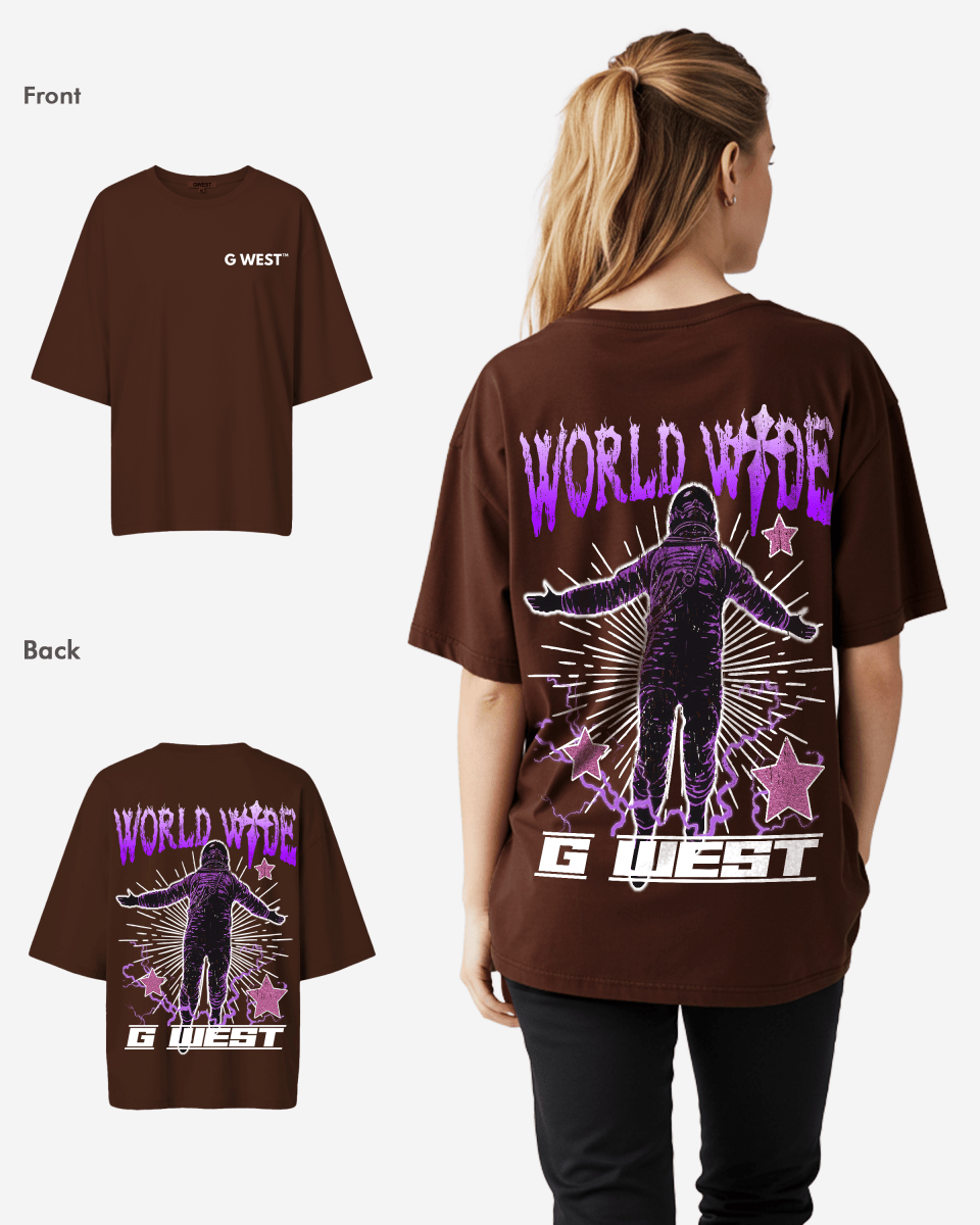 G West Womens Oversized World Wide Star Tee