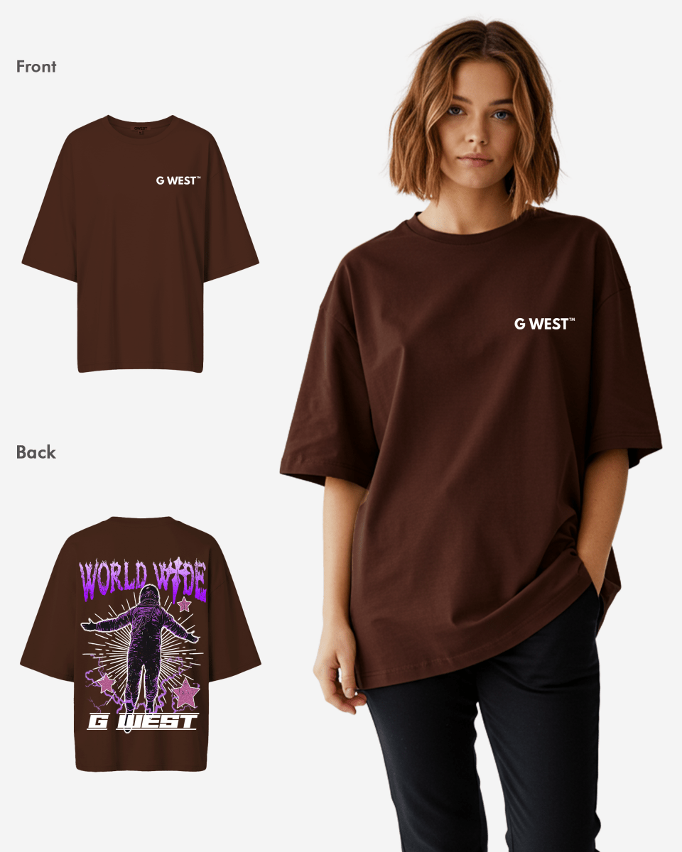 G West Womens Oversized World Wide Star Tee