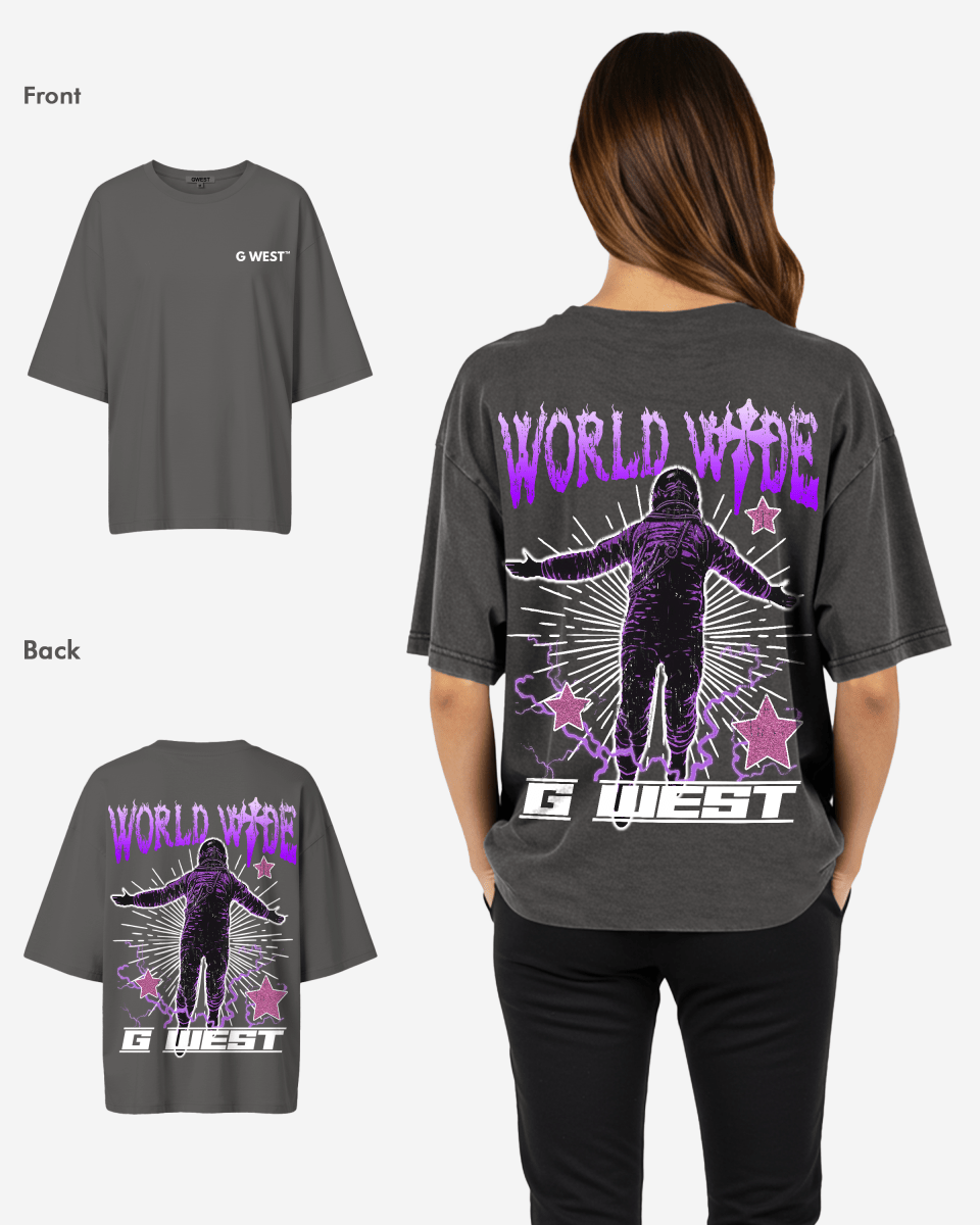 G West Womens Oversized World Wide Star Tee