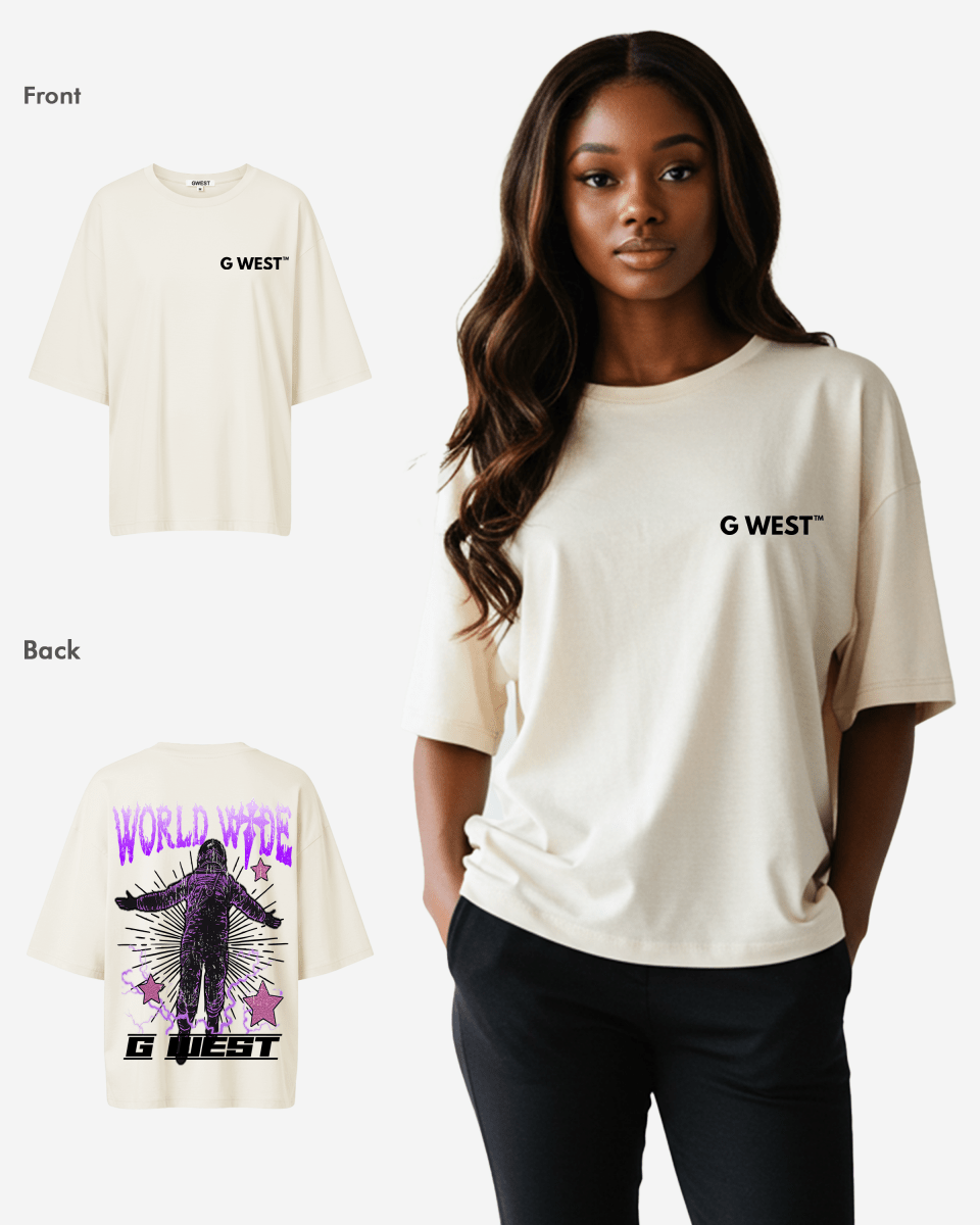 G West Womens Oversized World Wide Star Tee