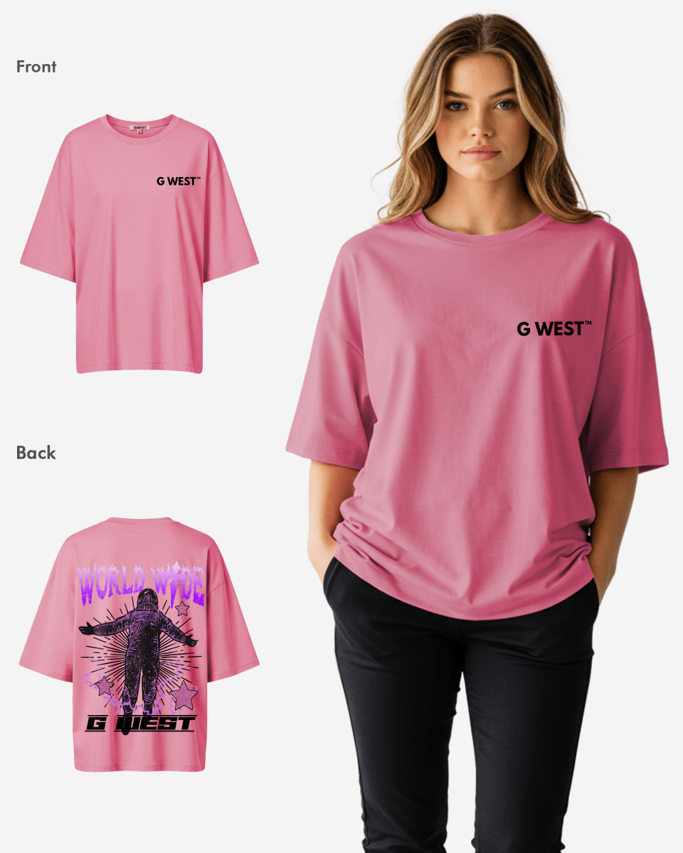 G West Womens Oversized World Wide Star Tee