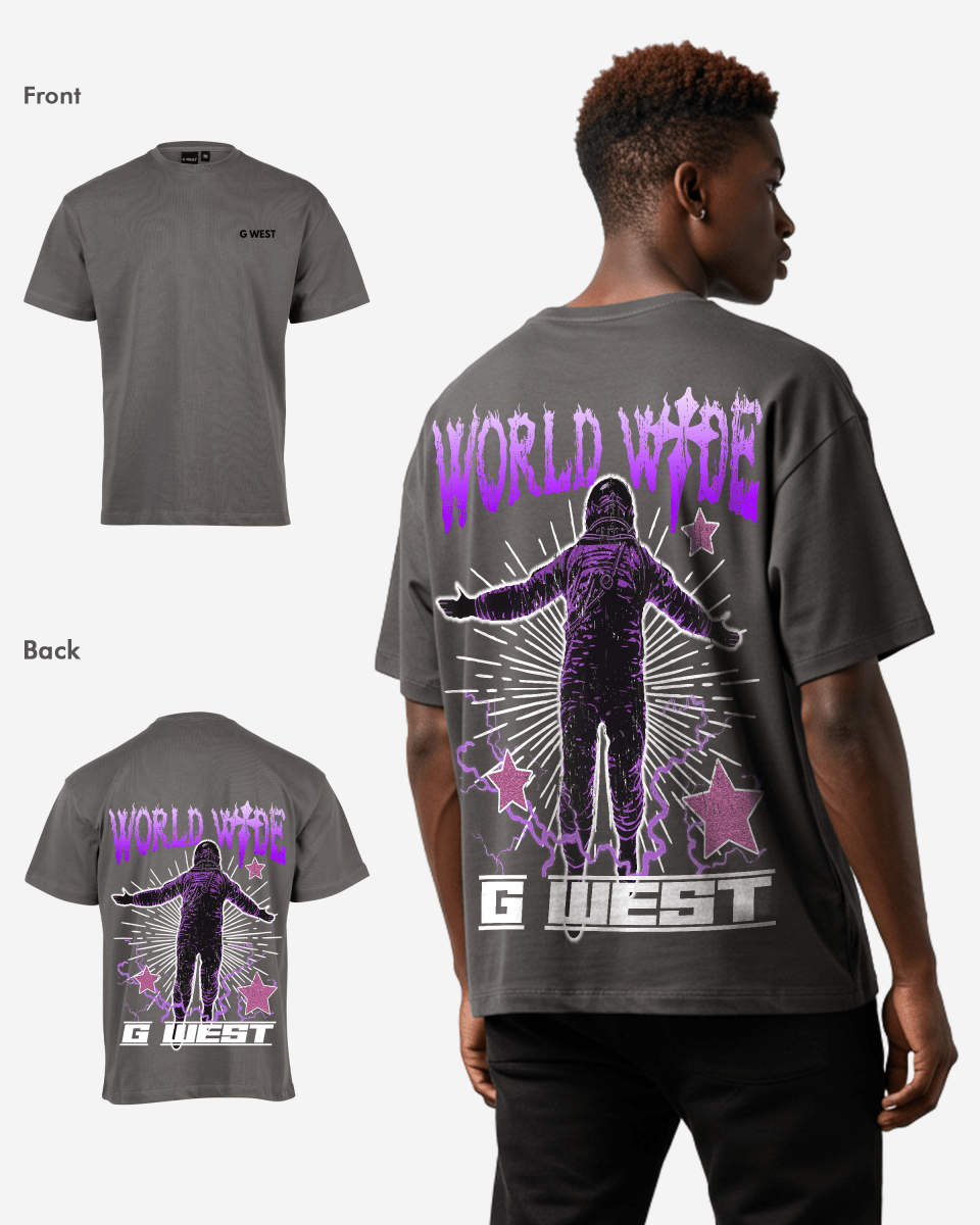 G West Mens Oversized World Wide Star Tee