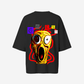 G West Womens Oversized Yellow Face Lifestyle Tee