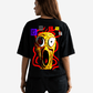 G West Womens Oversized Yellow Face Lifestyle Tee