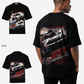 G West Mens Racing Club Double Hit Premium Oversized Tee Front And Back Print