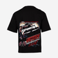 G West Mens Racing Club Double Hit Premium Oversized Tee Front And Back Print