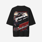 G West WomensRacing Club Double Hit Premium Oversized Tee