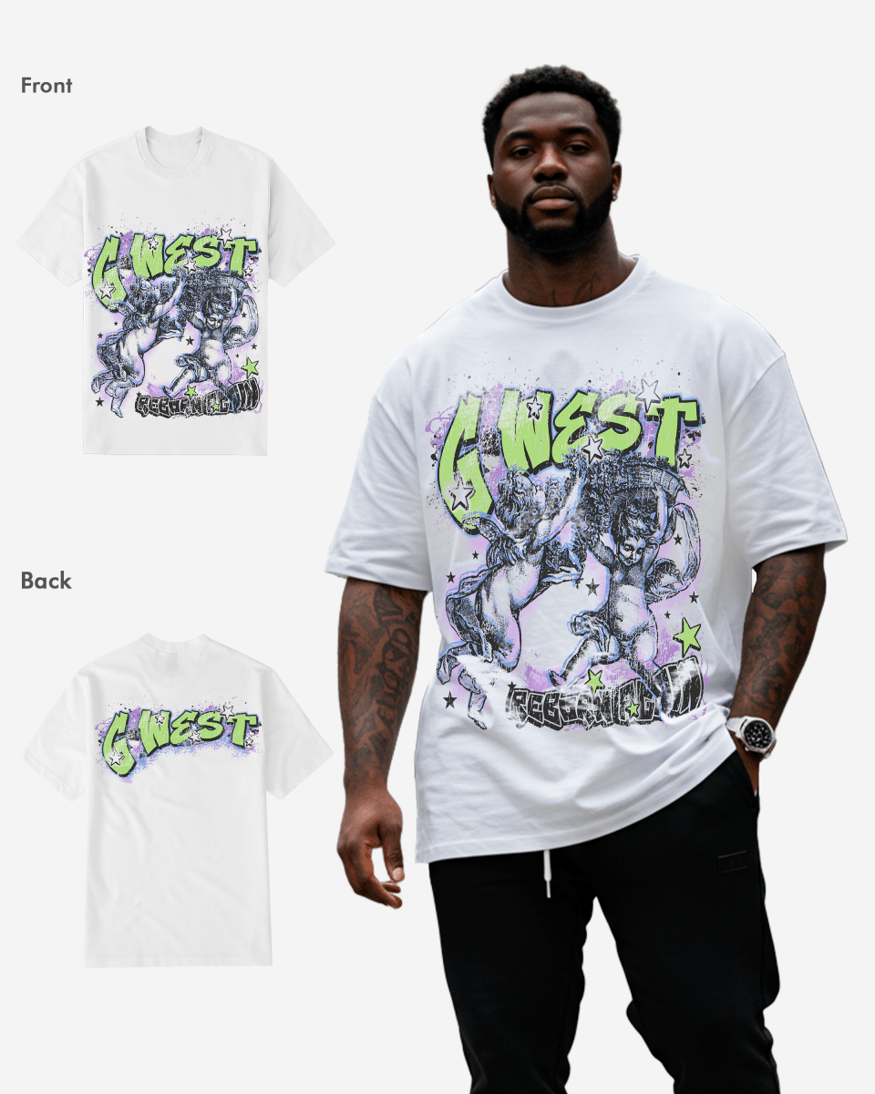 G West Reborn White T-Shirt Big and Tall Mens