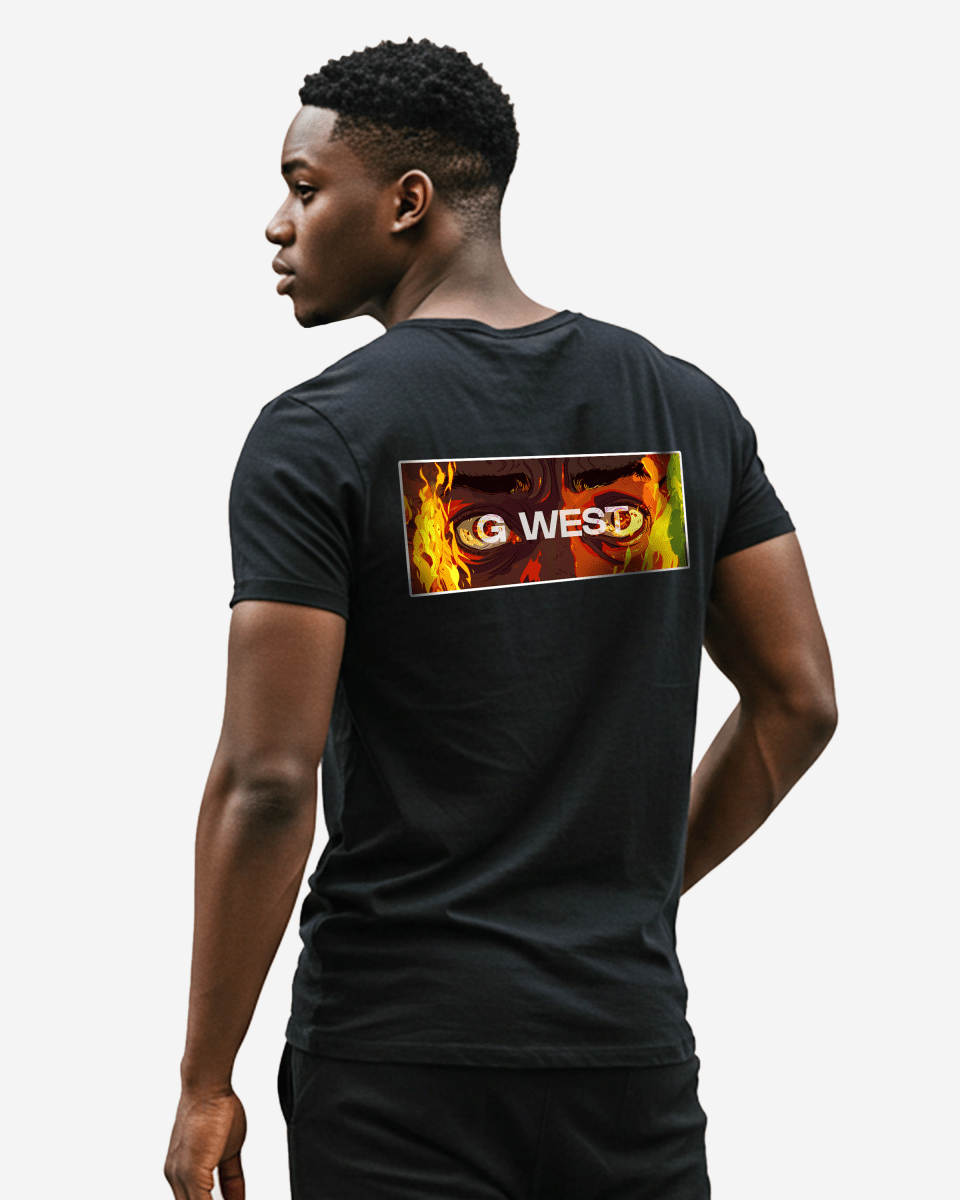 G West Mens Regular Fit Flame Box Logo T Shirt