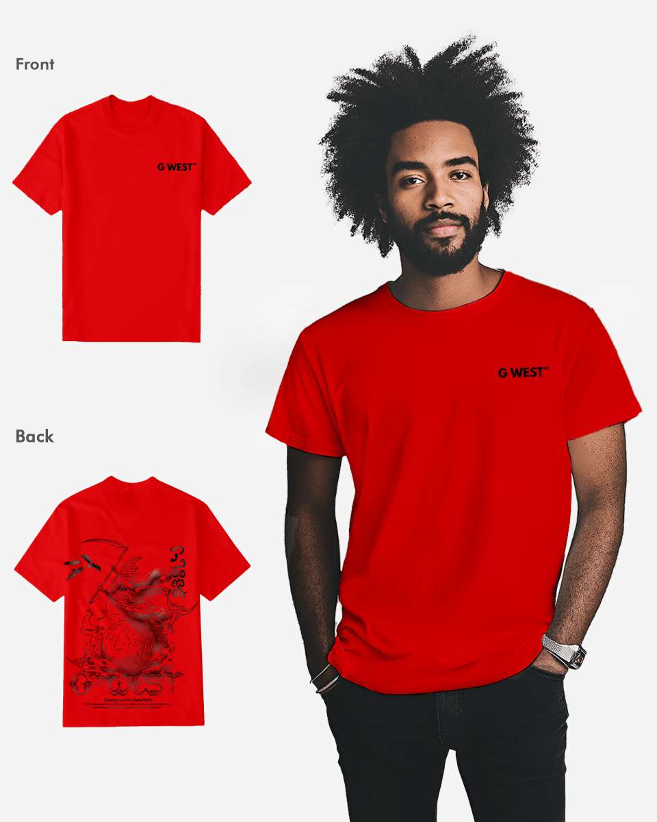 G West Mens Regular Fit Reaper World T-Shirt