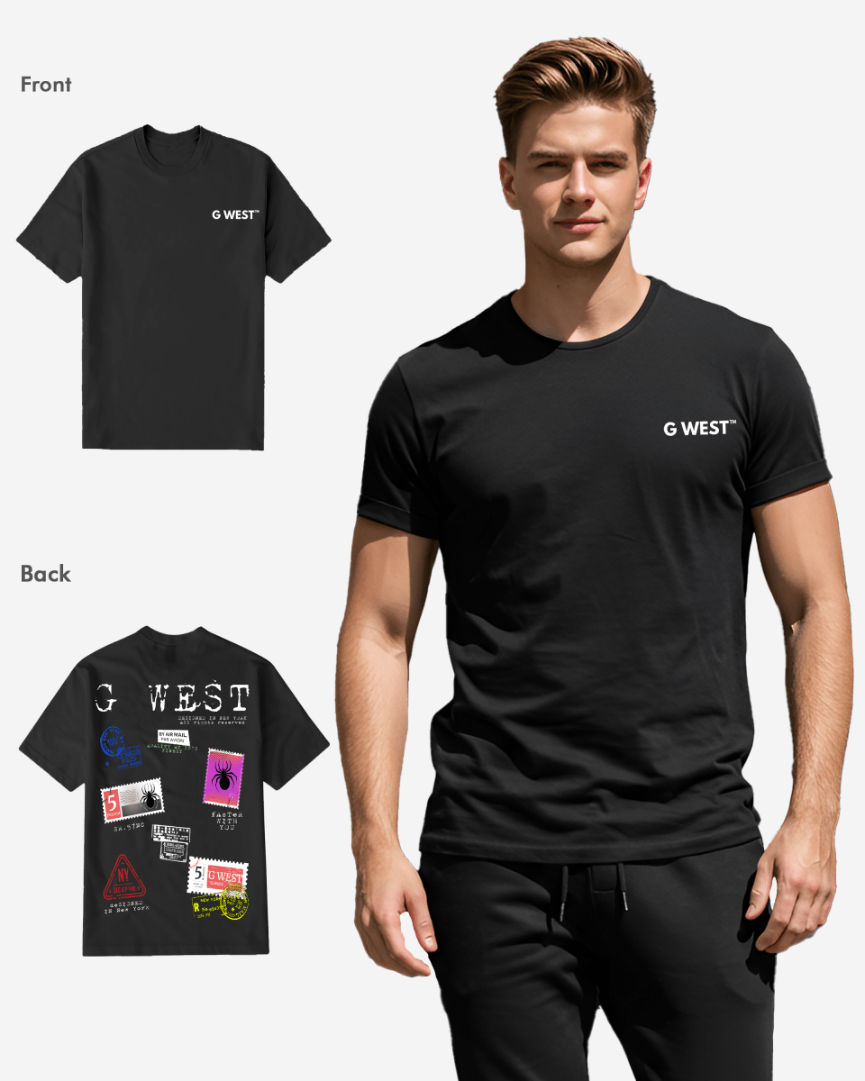 G West Mens Regular Fit Stamp T Shirt - Gwpbast5041 - 7 Colors