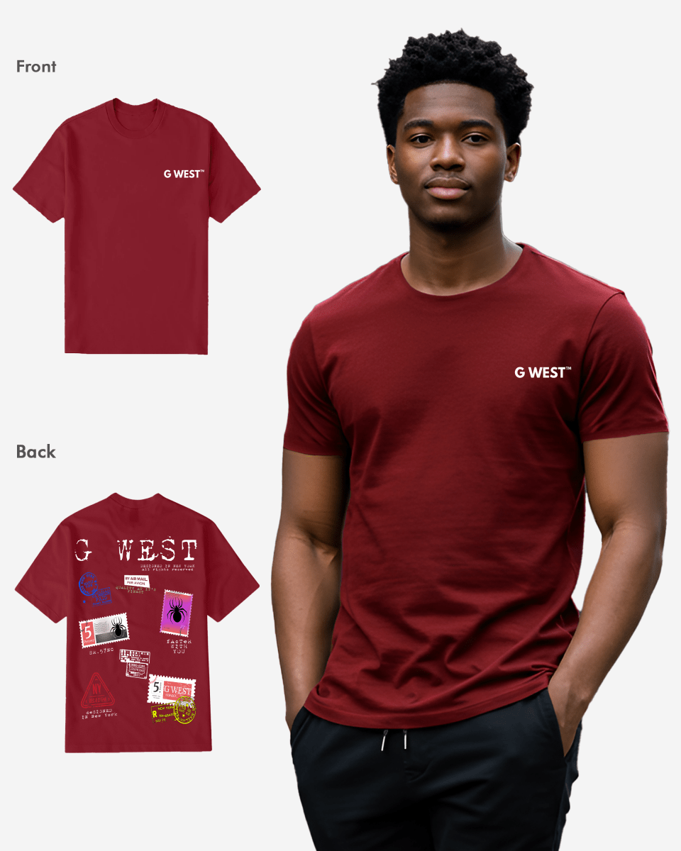 G West Mens Regular Fit Stamp T Shirt - Gwpbast5041 - 7 Colors