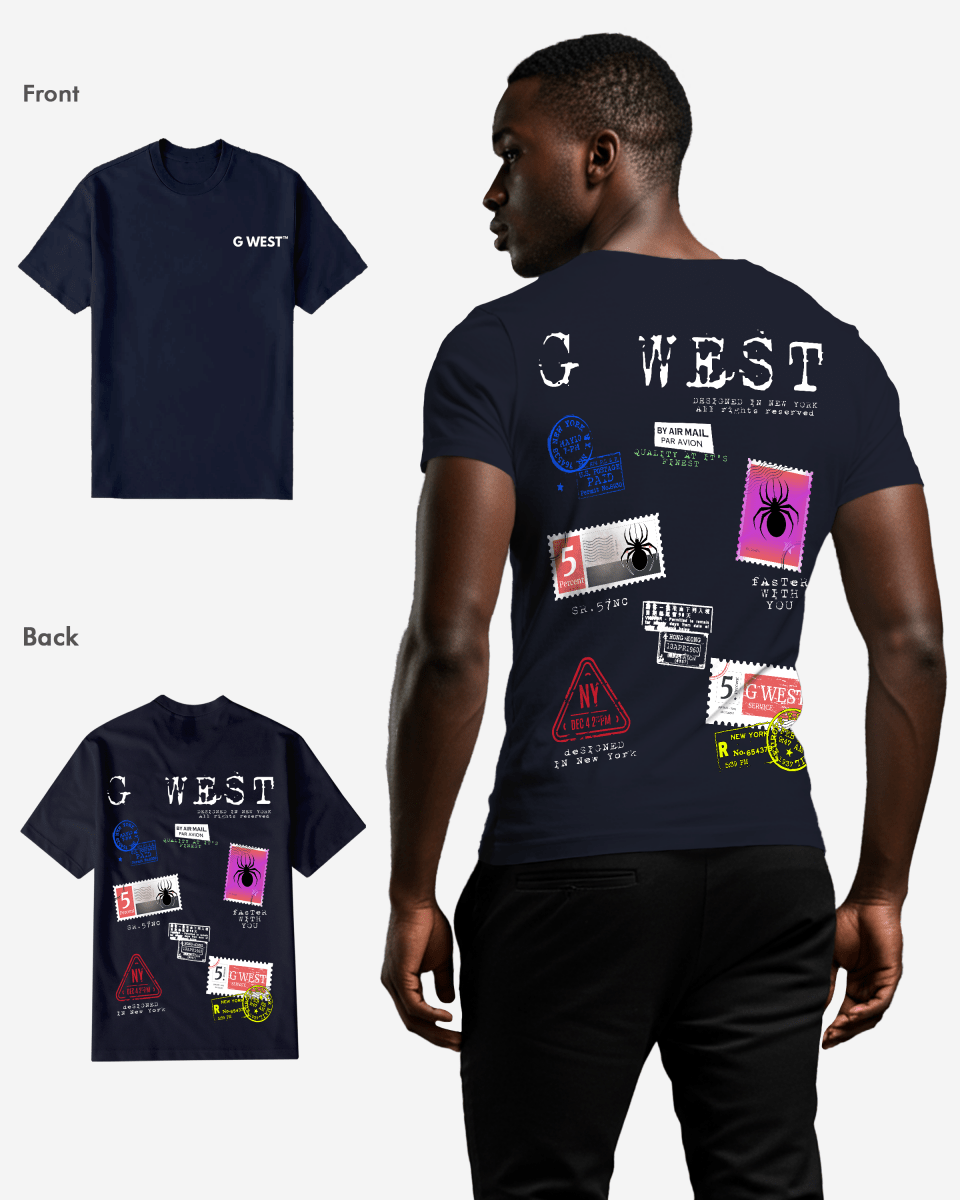 G West Mens Regular Fit Stamp T Shirt - Gwpbast5041 - 7 Colors