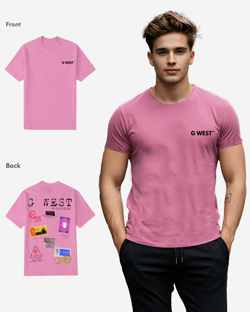 G West Mens Regular Fit Stamp T Shirt - Gwpbast5041 - 7 Colors