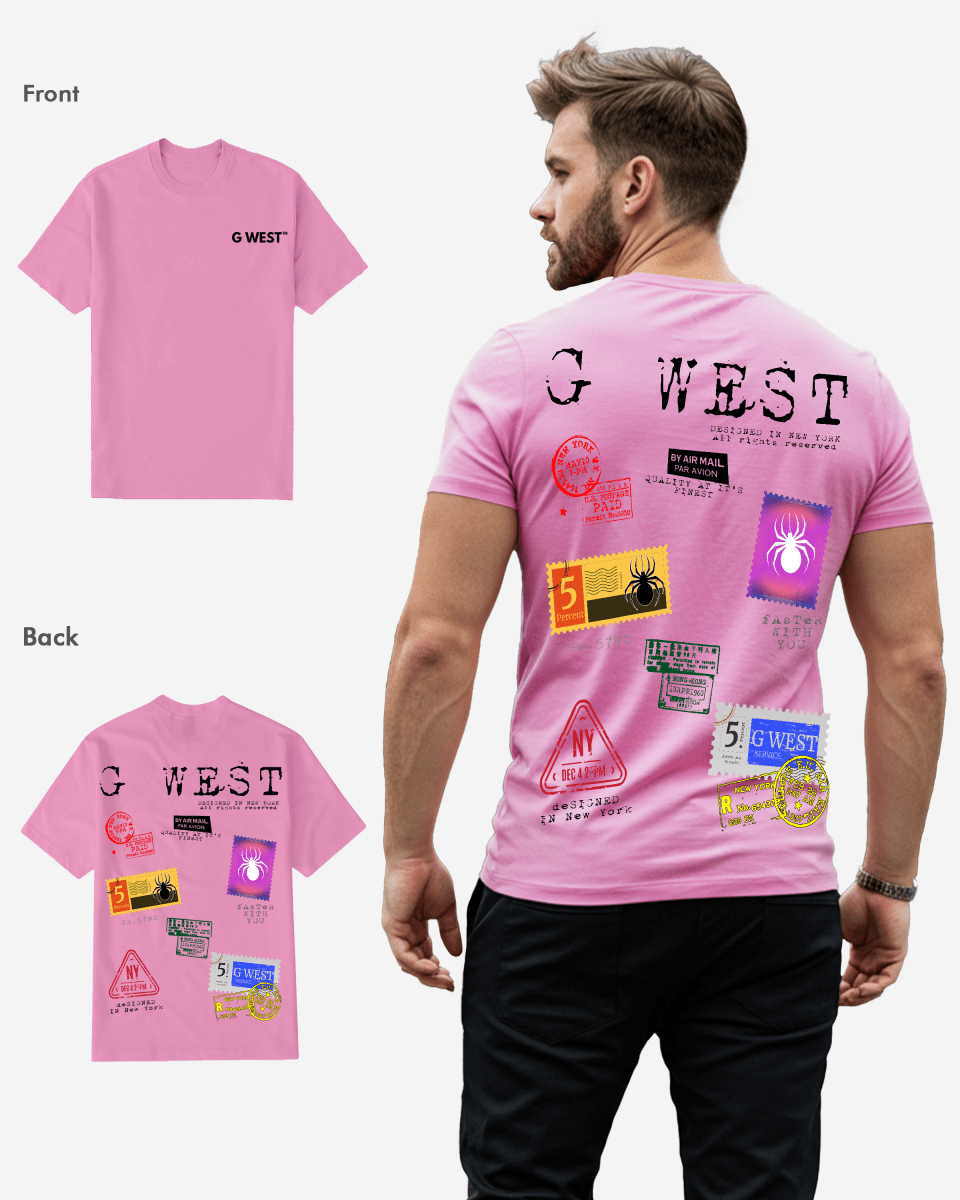 G West Mens Regular Fit Stamp T Shirt - Gwpbast5041 - 7 Colors
