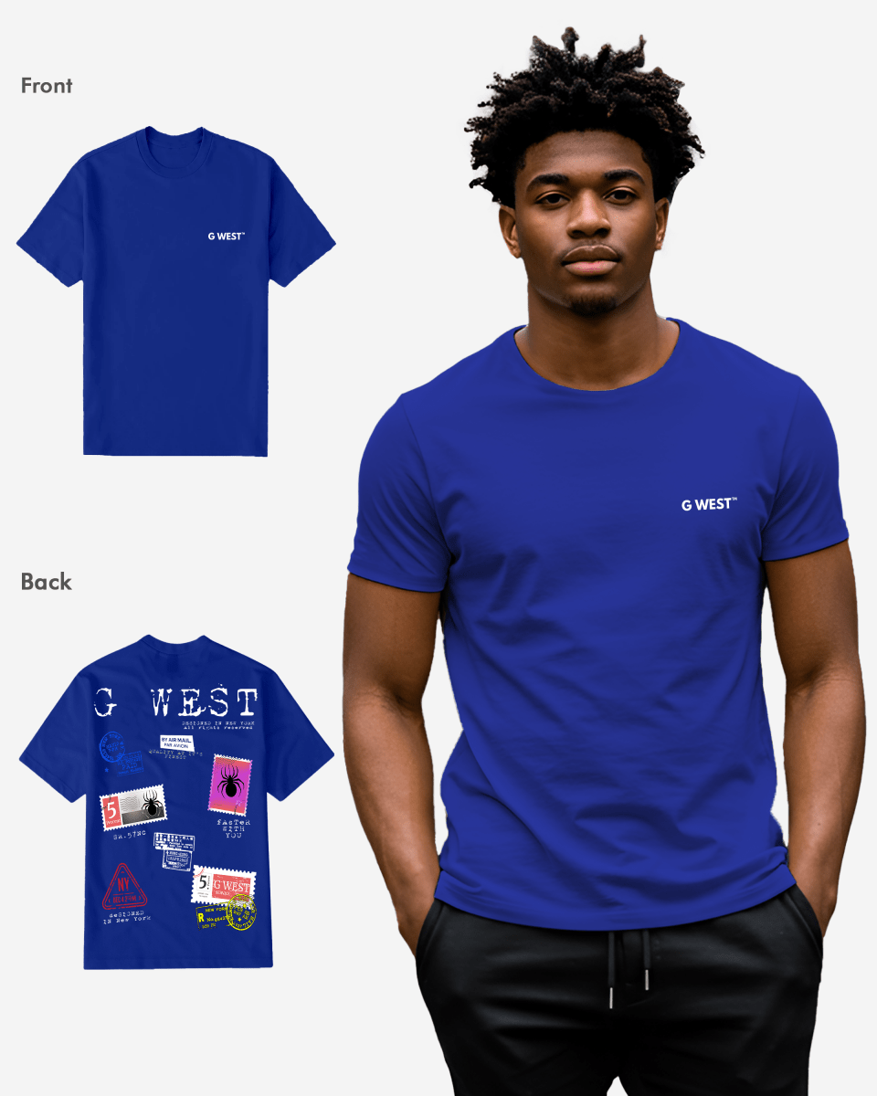 G West Mens Regular Fit Stamp T Shirt - Gwpbast5041 - 7 Colors