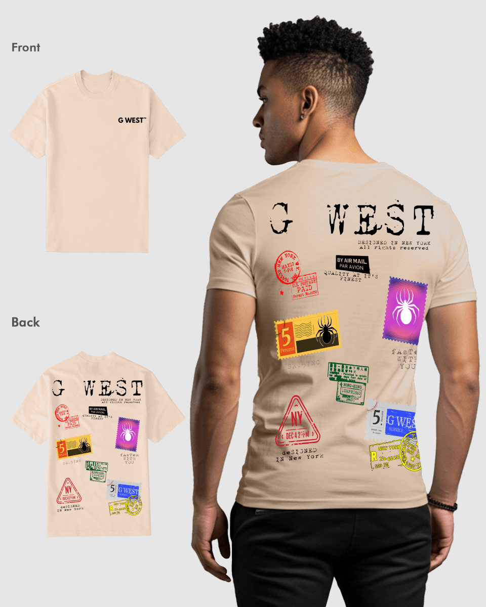 G West Mens Regular Fit Stamp T Shirt - Gwpbast5041 - 7 Colors
