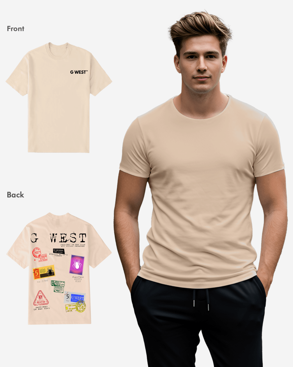 G West Mens Regular Fit Stamp T Shirt - Gwpbast5041 - 7 Colors
