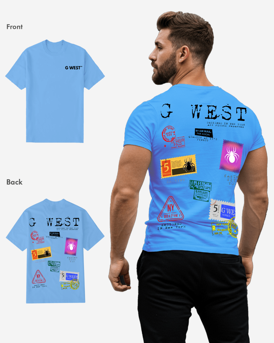 G West Mens Regular Fit Stamp T Shirt - Gwpbast5041 - 7 Colors