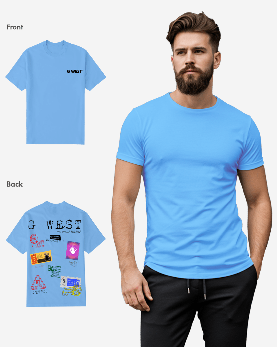 G West Mens Regular Fit Stamp T Shirt - Gwpbast5041 - 7 Colors