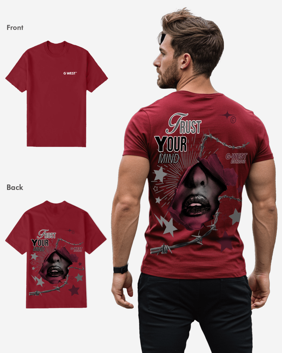 G West Mens Regular Fit Trust Your Mind T Shirt - Gwpbast5047 - 6 Colors