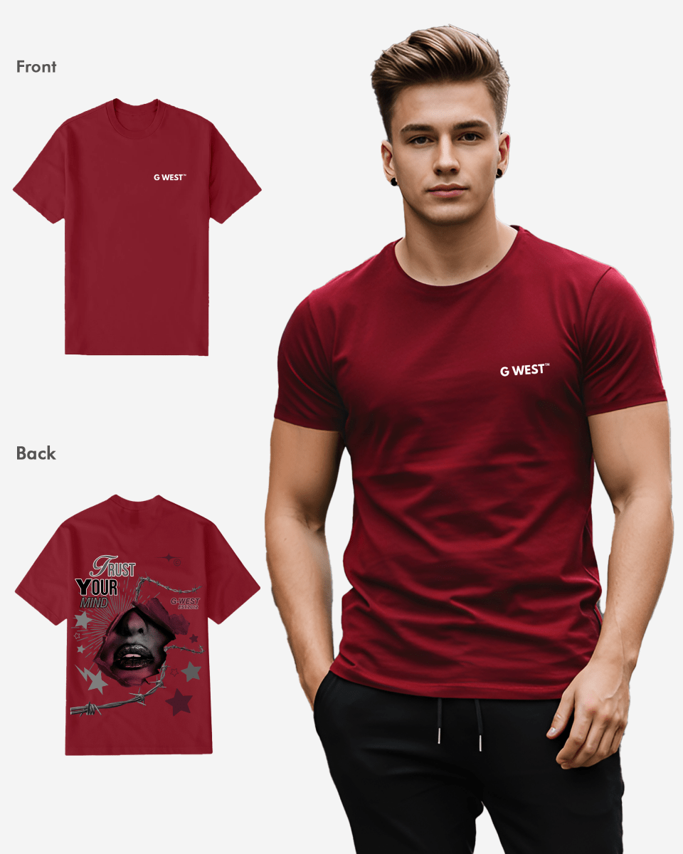 G West Mens Regular Fit Trust Your Mind T Shirt - Gwpbast5047 - 6 Colors