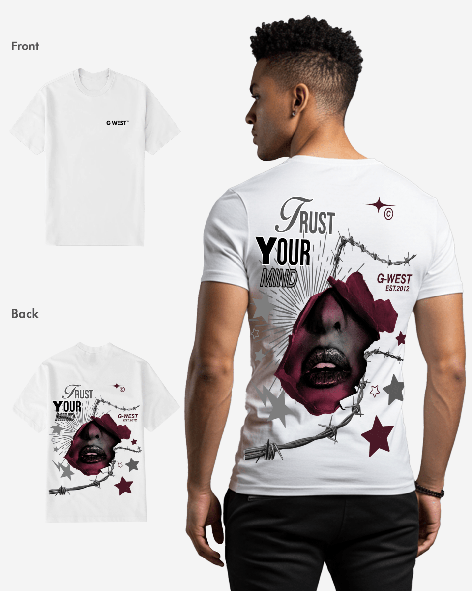 G West Mens Regular Fit Trust Your Mind T Shirt - Gwpbast5047 - 6 Colors