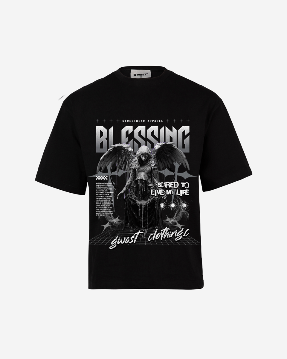 G West Rhinestone Blessing Oversized T-Shirt Mens