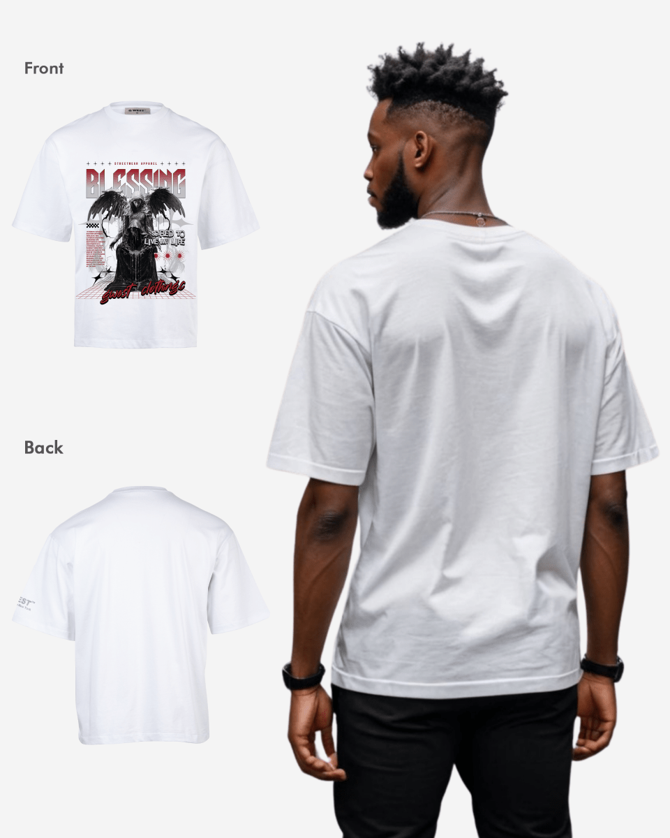 G West Rhinestone Blessing Oversized T-Shirt Mens