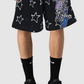G WEST RHINSTONE CAN YOU HELP ME 3/4 SLEEVES MESH SHORT SET