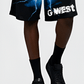 G WEST RHINSTONE EYE OF THE POWER 3/4 SLEEVES MESH SHORT SET