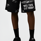 G WEST RHINSTONE NOT MY EARTH 3/4 SLEEVES MESH SHORT SET