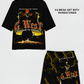 G WEST RHINSTONE RISE FROM THE SHADOW 3/4 SLEEVES MESH SHORT SET
