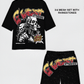 G WEST RHINSTONE SKULL TECH 3/4 SLEEVES MESH SHORT SET
