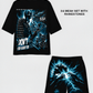 G WEST RHINSTONE WORLD TOUR 3/4 SLEEVES MESH SHORT SET
