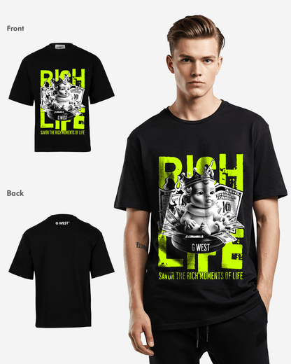 G WEST RICH LIFE OVERSIZED T-Shirt Mens