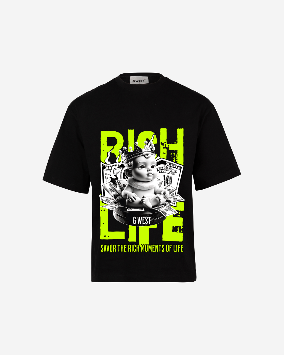 G WEST RICH LIFE OVERSIZED T-Shirt Mens