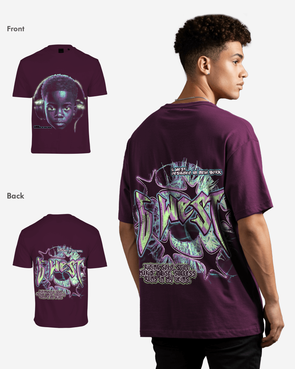 G West Mens Riding Solo Premium Oversized Tee