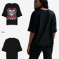 G West Womens Roses And Bones Oversized Tee
