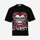 G West Roses And Bones Oversized T-Shirt Mens