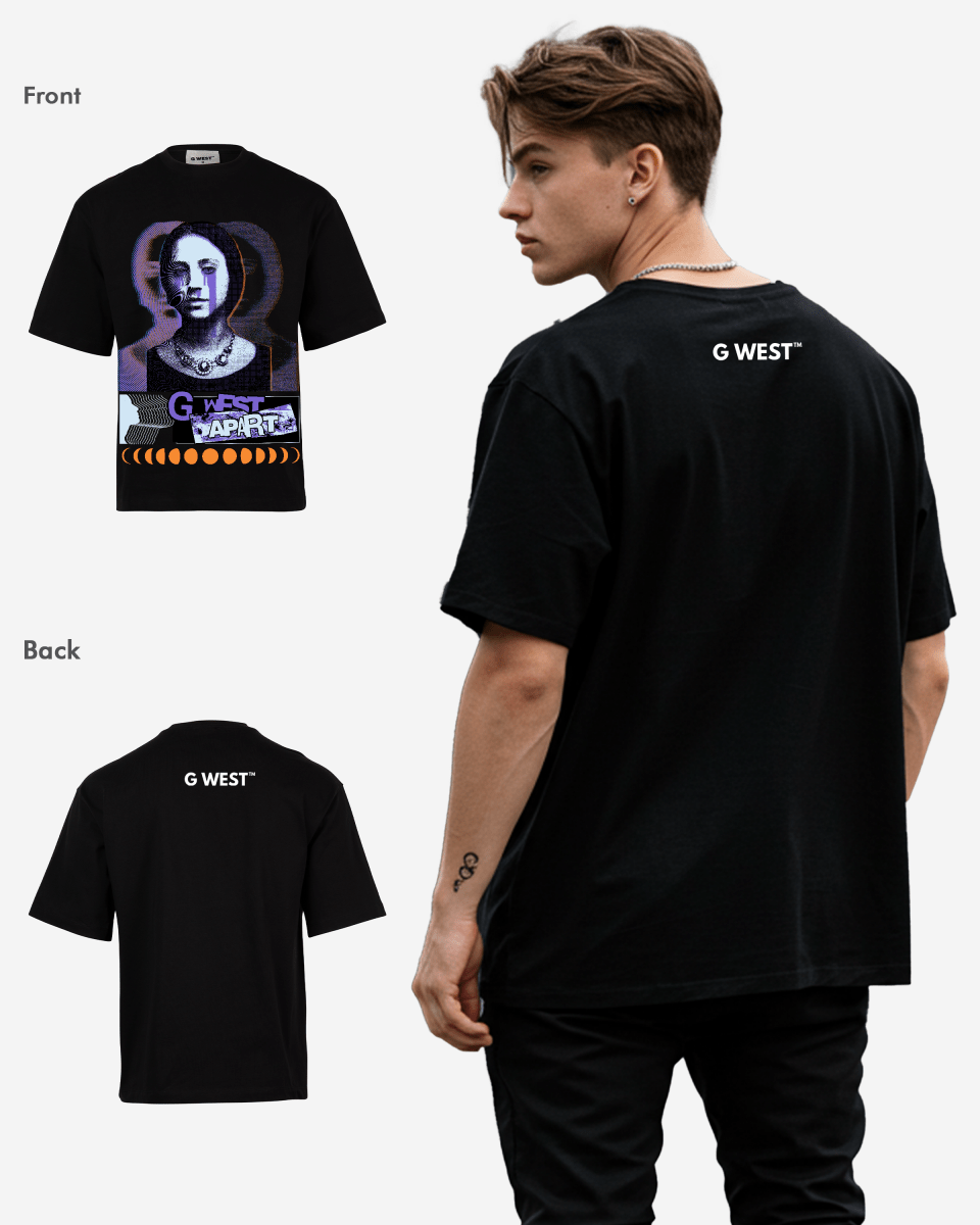 G WEST shadows weep Oversized T-Shirt Mens