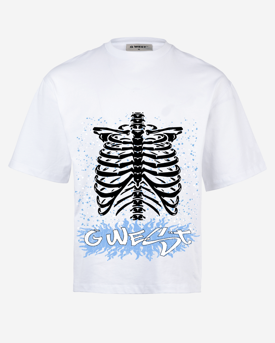 G West Rhinestone Skeleton Body Oversized T-Shirt Mens