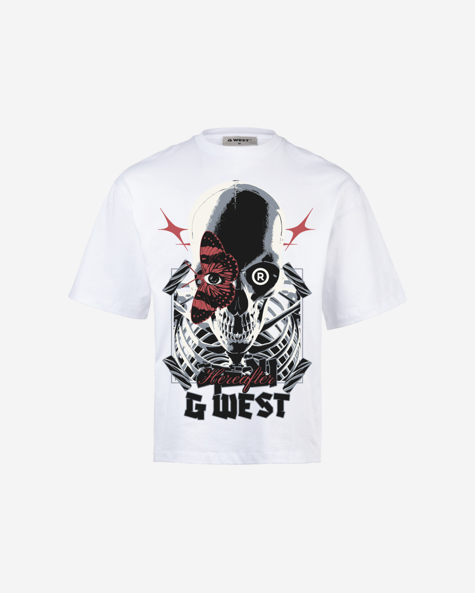 G WEST SKULL AND WINGED VISION OVERSIZED T-Shirt Mens