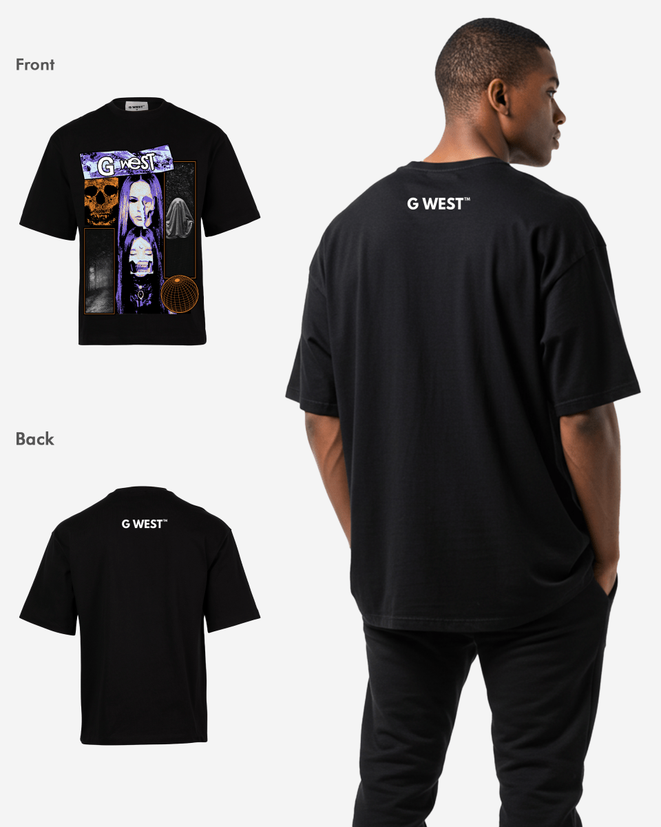 G West skull n shadows Oversized T-Shirt Mens