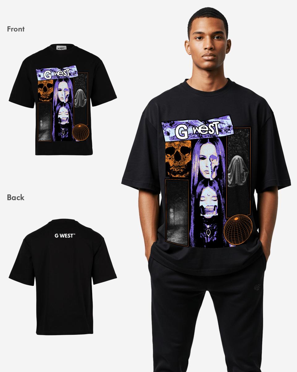 G West skull n shadows Oversized T-Shirt Mens