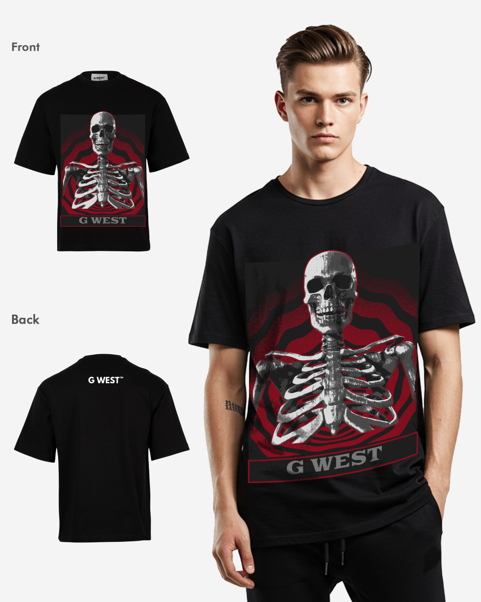 G WEST Skull of the unknown OVersized T-Shirt Mens